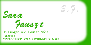 sara fauszt business card
